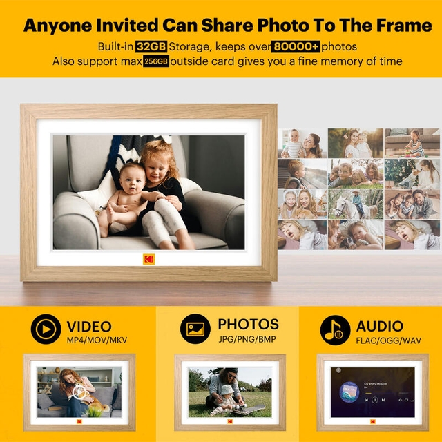 Kodak Digital Photo Frame 10 Inch RCF-1018 Wood gain