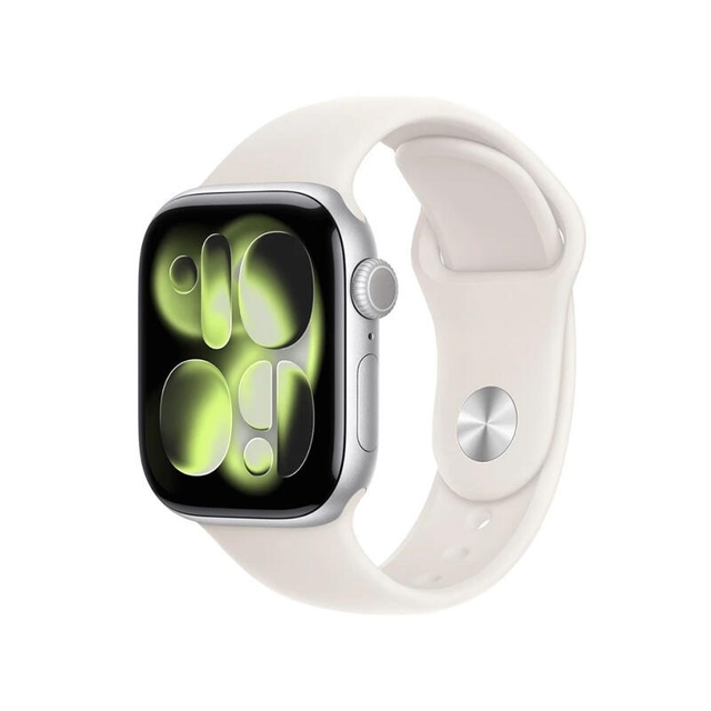 Apple Watch Series 11 GPS 46mm Silver Aluminium Case With Purple Fog Sport Band MEWC4L M/L