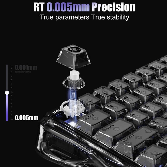GravaStar Gaming Keyboard Mercury V60 60keys UFO Magnetic 8K Onyx Crystal