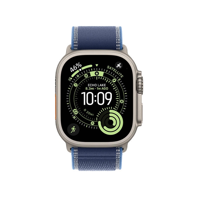 Apple Watch Ultra 3 49mm Natural Titanium Case With Bright Blue Trail Loop MEWU4 M/L