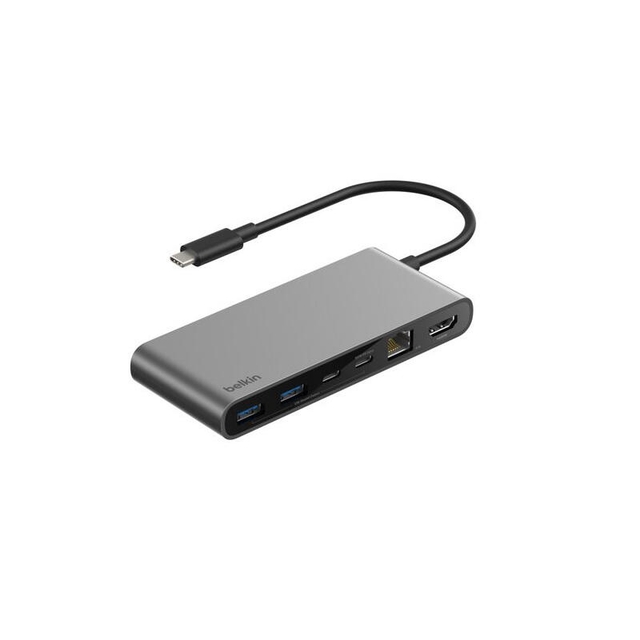 Belkin Connect USB-C 8-IN-1 Multiport Hub 2.5GBE INC024hqSGY Grey
