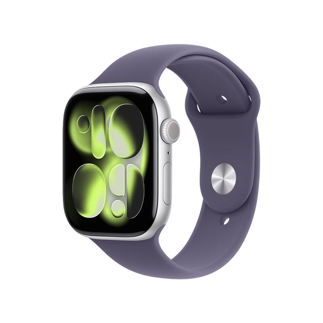 Apple Watch Series 11 GPS 46mm Silver Aluminium Case With Purple Fog Sport Band MEVA4 M/L