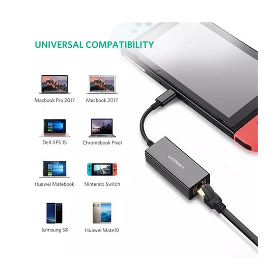 Ugreen USB Type-C to 10/100/1000Mbps Ethernet Adapter 50307 Black