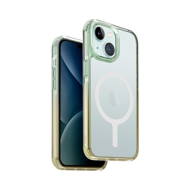 Uniq Hybrid Magclick Charging Combat Duo Iphone 15 Sea Green/ Soft Yellow
