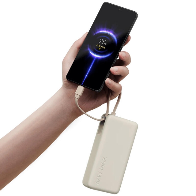 Xiaomi 67W Power Bank 20000mAh Integrated Cable Tan
