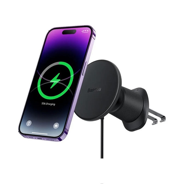 Baseus CW01 Magnetic Wireless Charging Car Mount Air Vent Version 15W C40141001111-00 Cluster Black