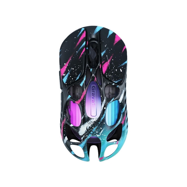 GravaStar Gaming Mouse Special Edition Mercury X Pro Wireless 8K Dongle Neon Graffiti