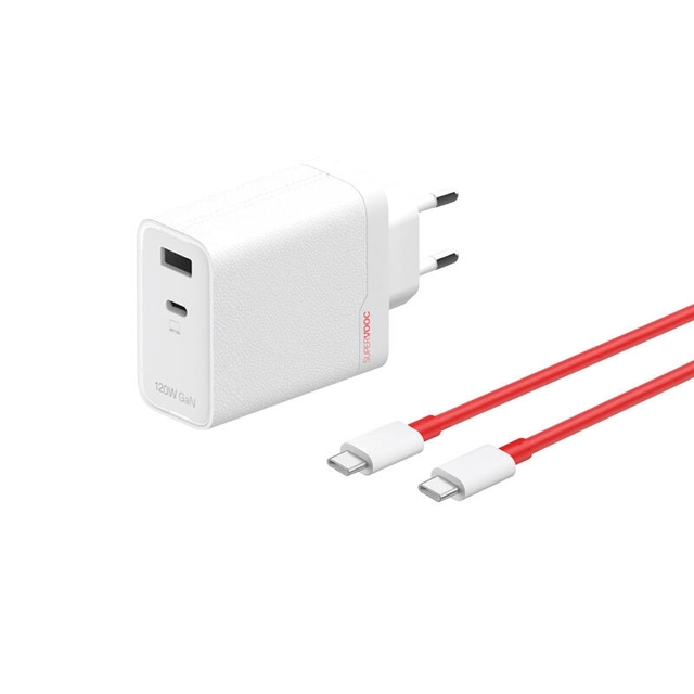 OnePlus Supervooc 120W Dual Ports GaN Power Adapter Kit White