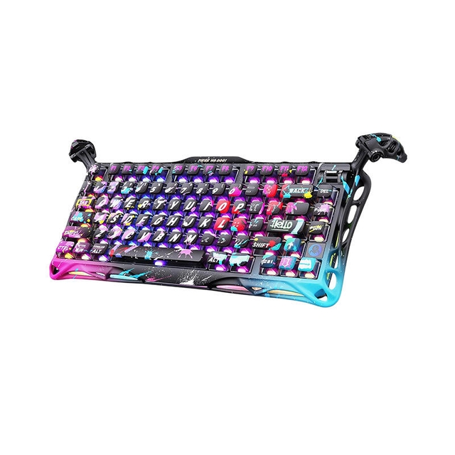 GravaStar Gaming Keyboard Mercury V75 Pro 80keys Magnetic Jade 8K Neon Graffiti