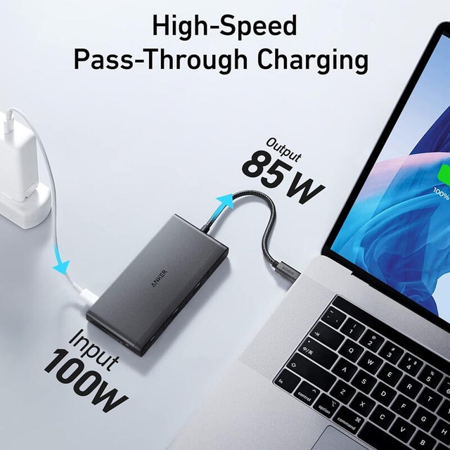 Anker 552 USB-C Hub 9in1 With 100W Power Delivery A8373H11 Black