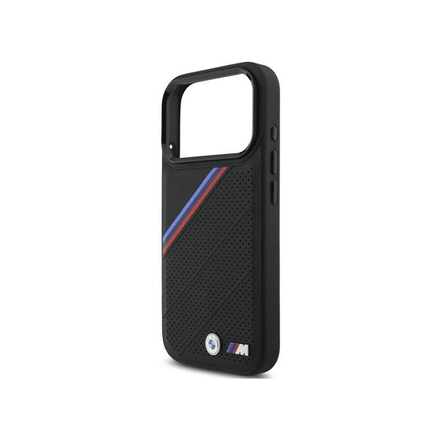 BMW HC M Magsafe PU Tricolor Metal Logo Iphone 17 Pro BMHMP17L25PCSPEK Black