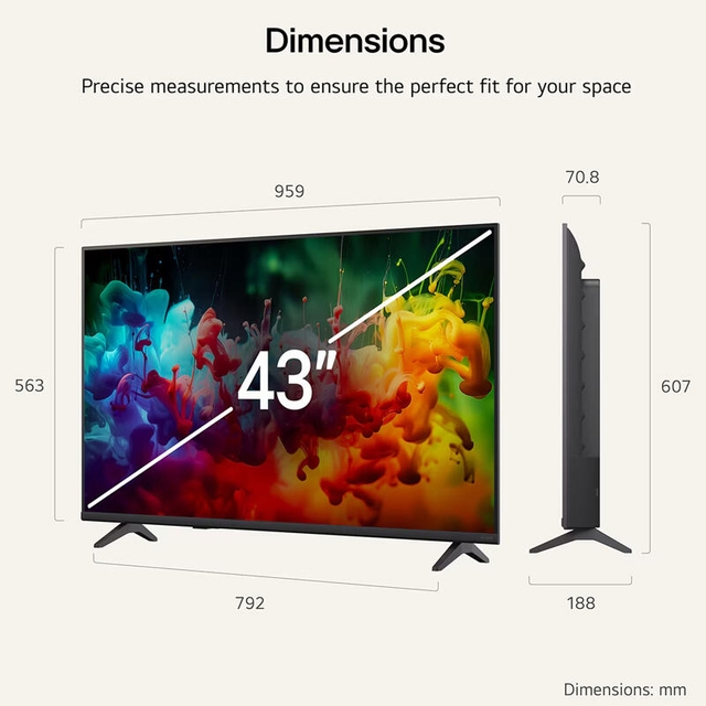 LG TV 43QNED70B6C Black