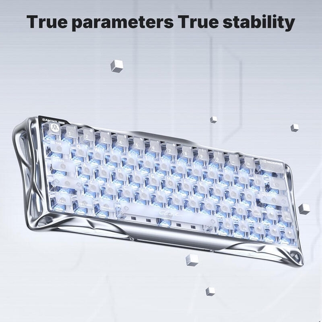 GravaStar Gaming Keyboard Mercury V60 Pro 60keys UFO Magnetic 8K GSV60PRO_XTAL_S_SLV Sliver Frost