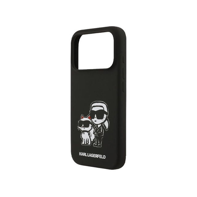 Karl Lagerfeld Hc Magsafe Silicone W/ K&C Sketch Logo  Iphone 17 Pro KLHMP17LSKCGRGOK Black