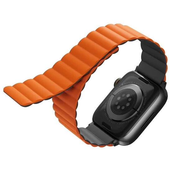 Uniq Revix Reversible Magnetic Apple Watch Strap 49/45/44/42Mm Grey/Orange