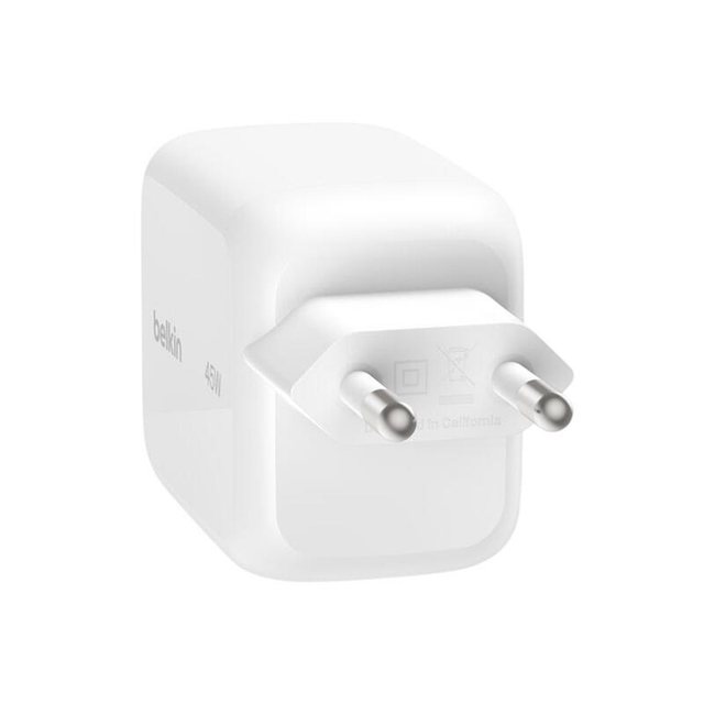 Belkin 45w USB-C With Retractable USB-C Wall Charger WCH023kqWH White