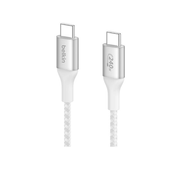 Belkin 240W Braided C-C CABLE 1M CAB015BT1MWH White