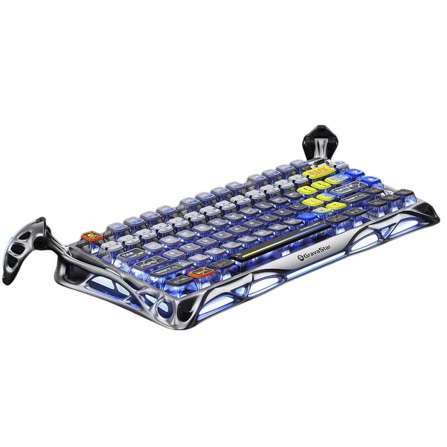 GravaStar Gaming Keyboard Mercury K1 Pro 75% Wireless Mechanical Interstellar Silver