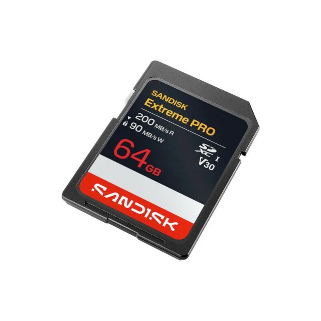 SanDisk 64GB Extreme PRO SD/XC UHS-I Card 200MB/S V30/4K Class 10 SDSDXXU-064G-GSCIN