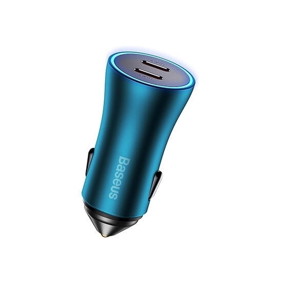 Baseus Golden Contactor Pro Dual Fast Charger Car Charger C+C 40W CGJP000003 Blue