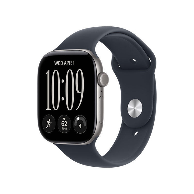 Apple Watch Series 12 GPS 46mm Space Grey Aluminium Case with Navy Blue Sport Band MJEJ4 M/L
