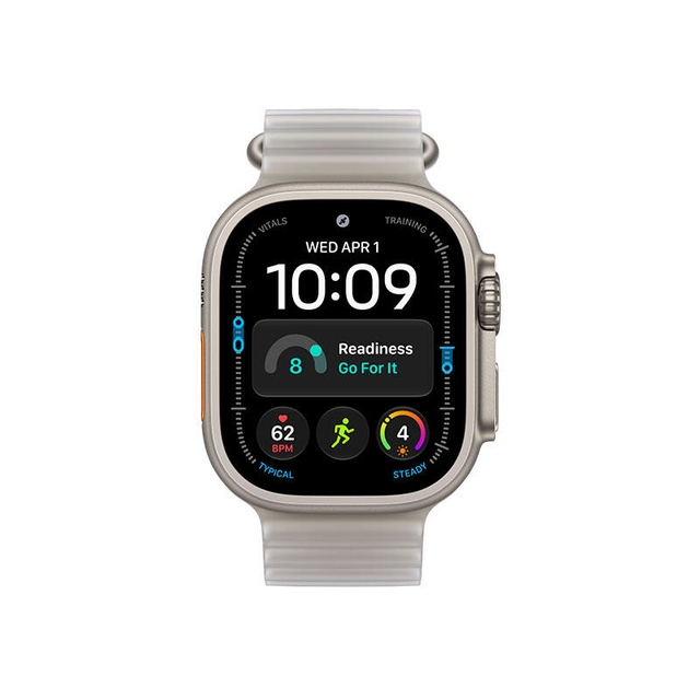 Apple Watch Ultra 4 GPS 49mm Natural Titanium Case with Translucent Grey Ocean Band