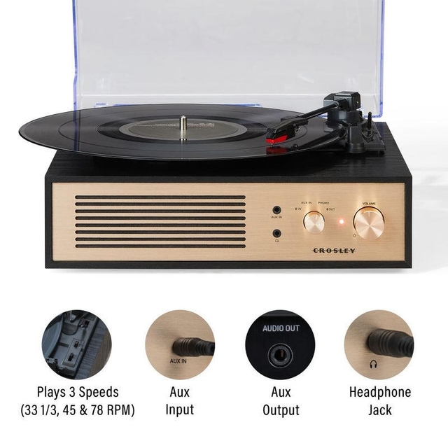 Crosley Miles Record Player Black