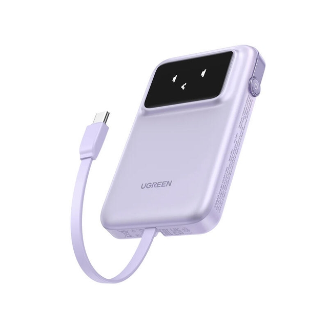 Ugreen Uno 10000mAh USB Type-C Power Bank With Built In Cable 35604B Purple
