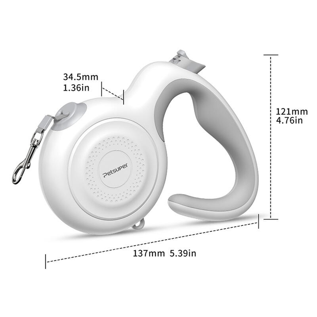 Petsuper Retractable Leash PL03 White
