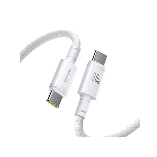 Baseus New Braided Fast Charging Cable USB-C to USB-C 100W 1m E0426V01 Moon White