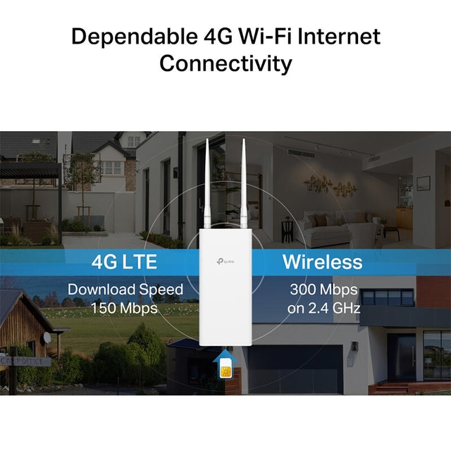 TP-Link TL-MR100 Outdoor LTE Router Black