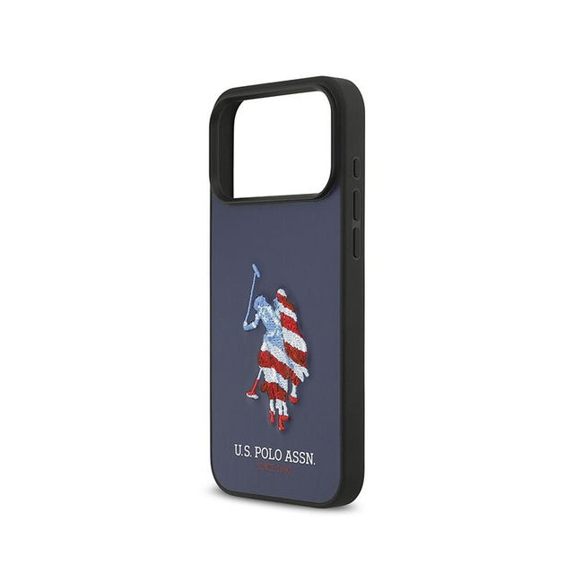 Uspa Hc Pu Smooth Embroidered Usa Flag Big Dh Iphone 17 Pro Max USHCP17XPUSV Navy