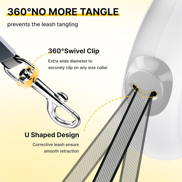 Petsuper Retractable Leash PL03 White