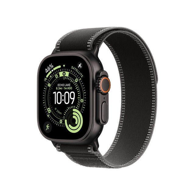 Apple Watch Ultra 3 49mm Black Titanium Case With Black/Charcoal Trail Loop MF1H4 M/L