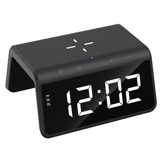 Havit W320 Wireless Charger 15W With Alarm Clock Black