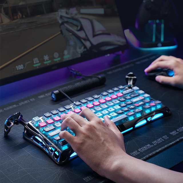 GravaStar Gaming Keyboard Mercury V75 Pro 80keys Magnetic Jade 8K CyberPunk