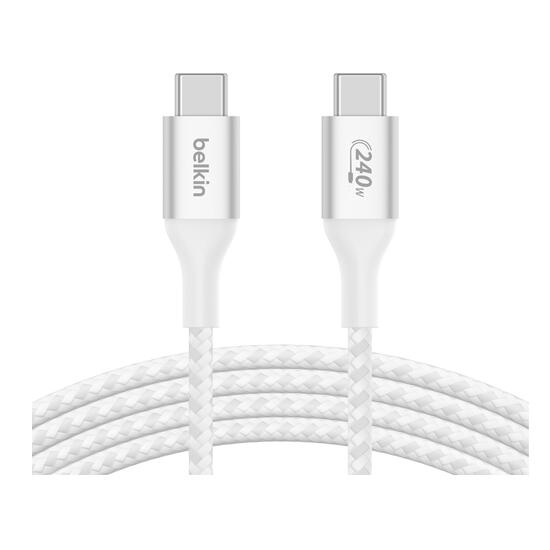 Belkin 240W Braided C-C CABLE 1M CAB015BT1MWH White