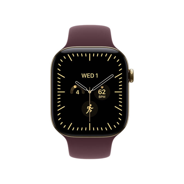 Apple Watch Series 12 GPS 46mm Radiant Gold Titanium Case with Burgundy Sport Band