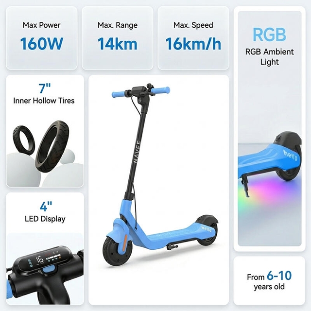 Navee Kids Electric Scooter K100 Blue