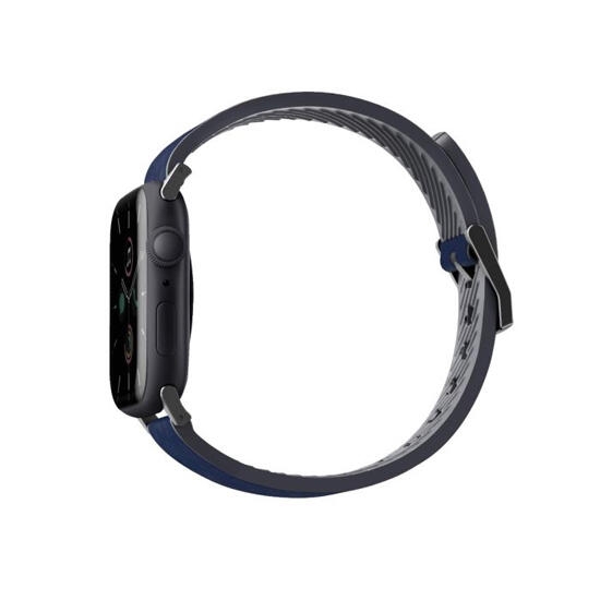 Uniq Straden Waterproof Leather Hybrid Apple Watch Strap 45/44/42Mm Blue