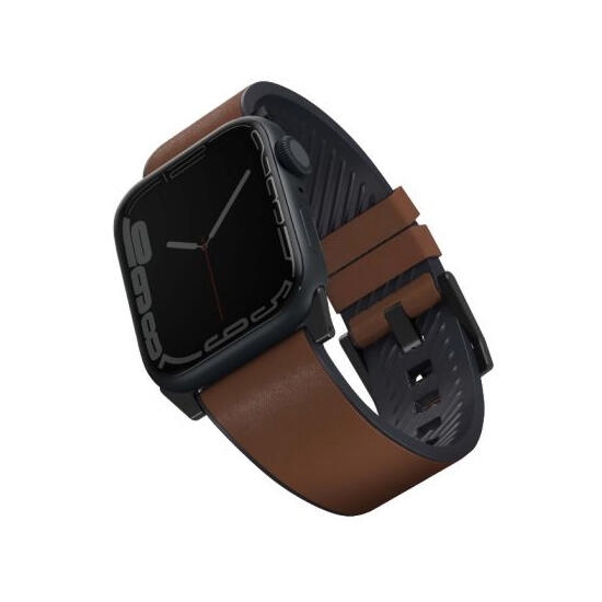Uniq Straden Waterproof Leather Hybrid Apple Watch Strap 45/44/42Mm Brown