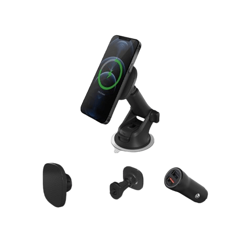 Uniq Magneo Air Magnetic Wireless Charger+Car Dash&Vent Mount Grey