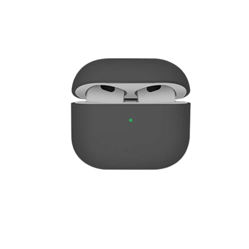 Uniq Lino Hybrid Liquid Silicon Airpods 4 Gen Case Grey