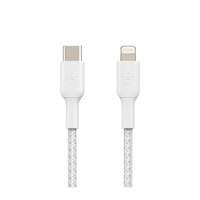 Belkin BoostCharge USB-C to Lightning Braided Cable 1M CAA004bt1MWH White