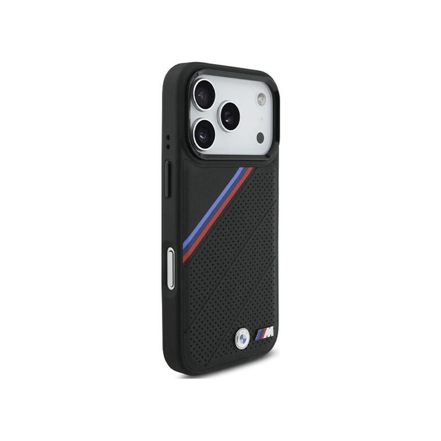 BMW HC M Magsafe PU Tricolor Metal Logo Iphone 17 Pro BMHMP17L25PCSPEK Black