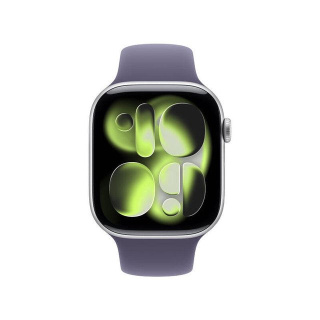 Apple Watch Series 11 GPS 46mm Silver Aluminium Case With Purple Fog Sport Band MEVA4 M/L