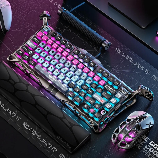 GravaStar Gaming Keyboard Mercury V75 Pro 80keys Magnetic Jade 8K CyberPunk