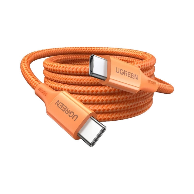 Ugreen 100W Type-C To Type-C PD Fast Charging Braided Cable 1m 95493 Orange