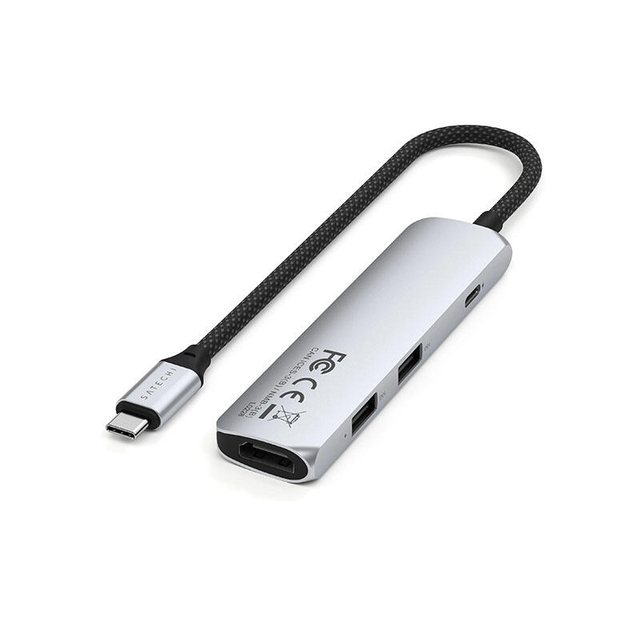 SATECHI 4-in-1 USB-C Slim Multiport Adapter 4K Silver