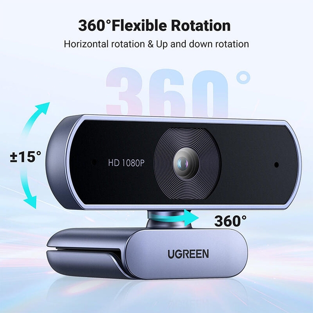 Ugreen FHD 2MP Built-in Microphone Webcam 15728 Black/Grey